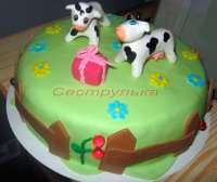 Торт для сестрички з коровками