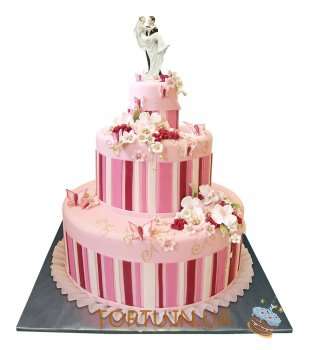 Рожевий весільний торт